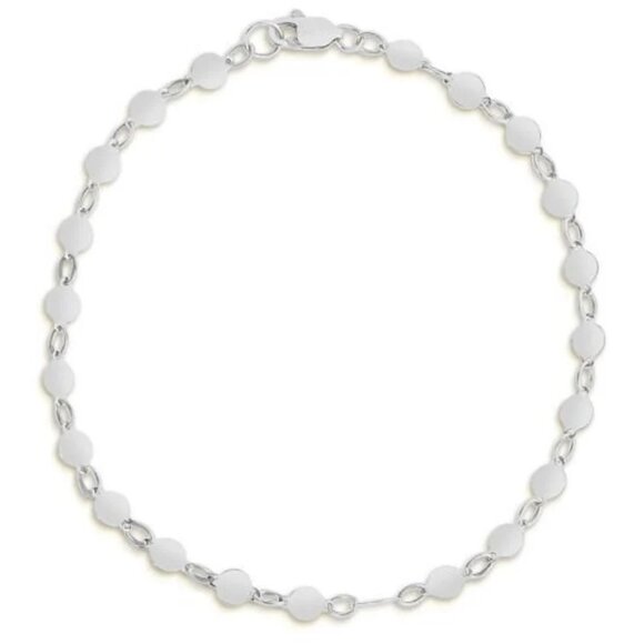 14K White Gold 4mm Wide Lobster Claw 7-inch Specialty Chain Minimalist Bracelet - Picture 1 of 6
